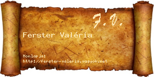 Ferster Valéria névjegykártya