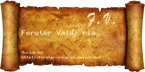 Ferster Valéria névjegykártya